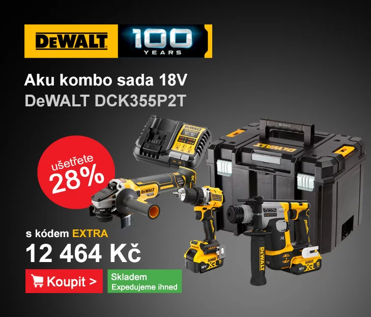 Aku bezuhlíková kombo sada 18V 2x5,0 Ah XR DeWALT DCK355P2T