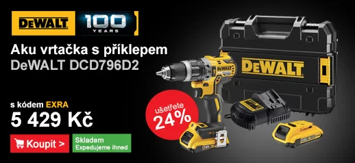 Aku bezuhlíková vrtačka s příklepem DeWALT DCD796D2