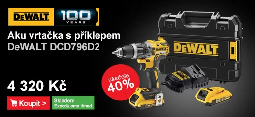 Aku bezuhlíková vrtačka s příklepem 18V XR Li-Ion 2x2,0Ah DeWALT