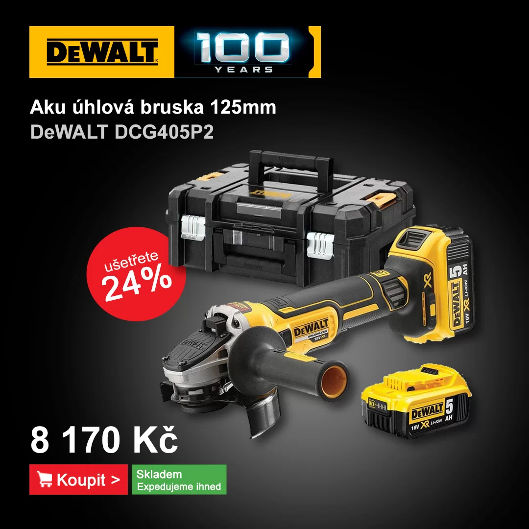 Aku úhlová bruska 125mm 18V 2x5,0AH DeWALT DCG405P2