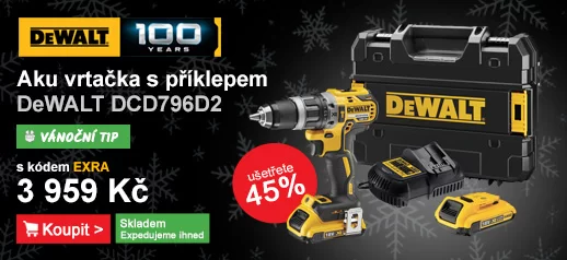 Aku bezuhlíková vrtačka s příklepem DeWALT DCD796D2