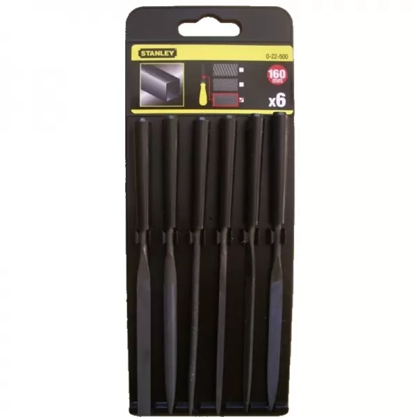 6-ti dílná sada jehlových pilníků 150mm Stanley 0-22-500