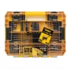 Aku bezuhlíková vícehlavá vrtačka 18V 2x2,0 Ah DeWALT DCD803D2T+ 85-dílná sada bitů a vrtáků DT70762