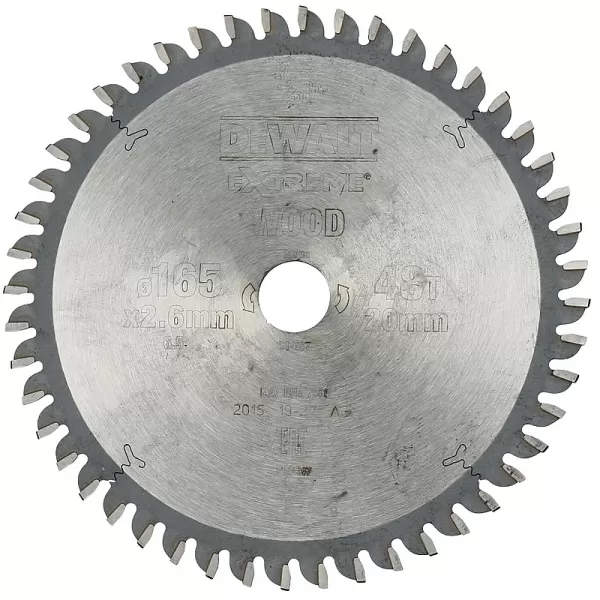 Pilový kotouč Series 40 pro kotoučové pily 165x20mm 48z TCG -5° DeWALT DT4087