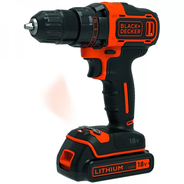 Dvourychlostní aku vrtačka 18V 2x1,5Ah Black&Decker BDCDD186KB