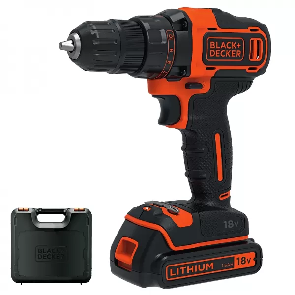 Dvourychlostní aku vrtačka 18V 1,5Ah Black&Decker BDCDD186K