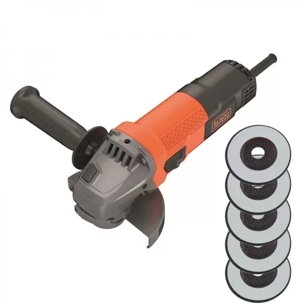 Úhlová bruska 115mm + 5x kotouč Black&Decker BEG110A5