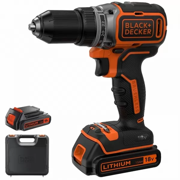 Dvourychlostní aku vrtačka 18V 2x1,5Ah Black&Decker BL186KB