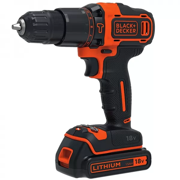 Aku příklepová dvourychlostní vrtačka 18V 1,5Ah Black&Decker BDCHD18