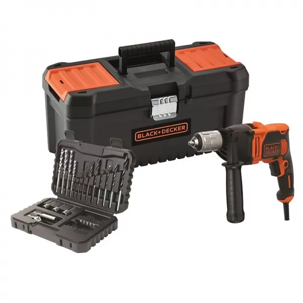 Příklepová vrtačka + 32ks příslušenství Black&Decker BEH850KA32