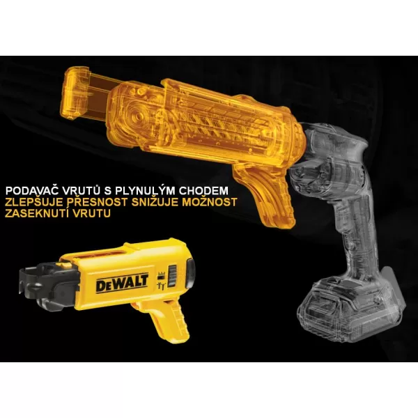 Aku bezuhlíkový šroubovák na sádrokarton 18 V Li-Ion 2x2,0 Ah DeWALT DCF620D2