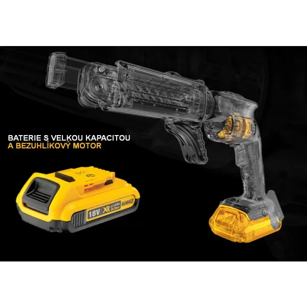 Aku bezuhlíkový šroubovák na sádrokarton 18 V Li-Ion 2x2,0 Ah DeWALT DCF620D2