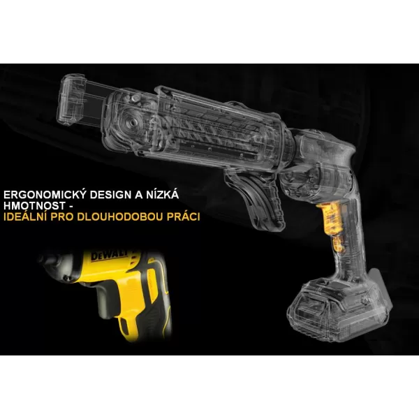 Aku bezuhlíkový šroubovák na sádrokarton 18 V Li-Ion 2x2,0 Ah DeWALT DCF620D2