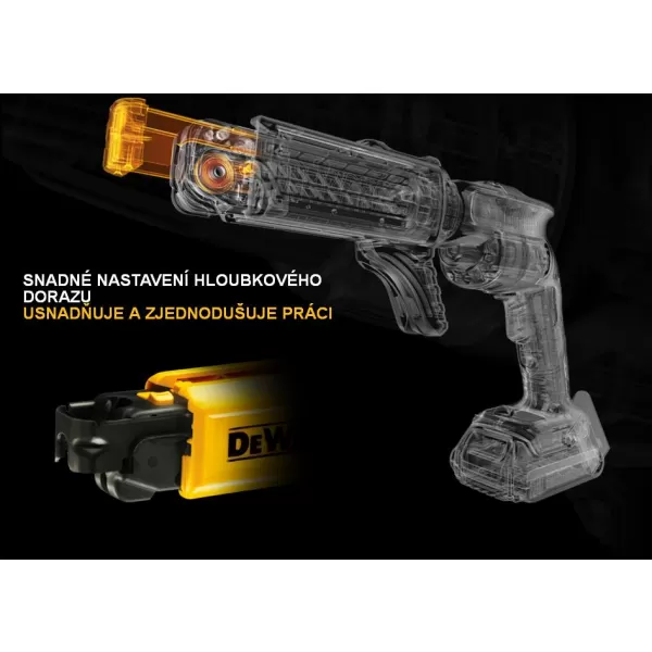 Aku bezuhlíkový šroubovák na sádrokarton 18 V Li-Ion 2x2,0 Ah DeWALT DCF620D2