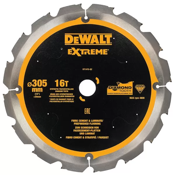 Pilový kotouč pro cementovláknité desky a laminát 305x30mm 16z DeWALT DT1475