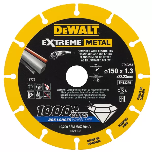 Diamantový kotouč EXTREME METAL 150mm DeWALT DT40253