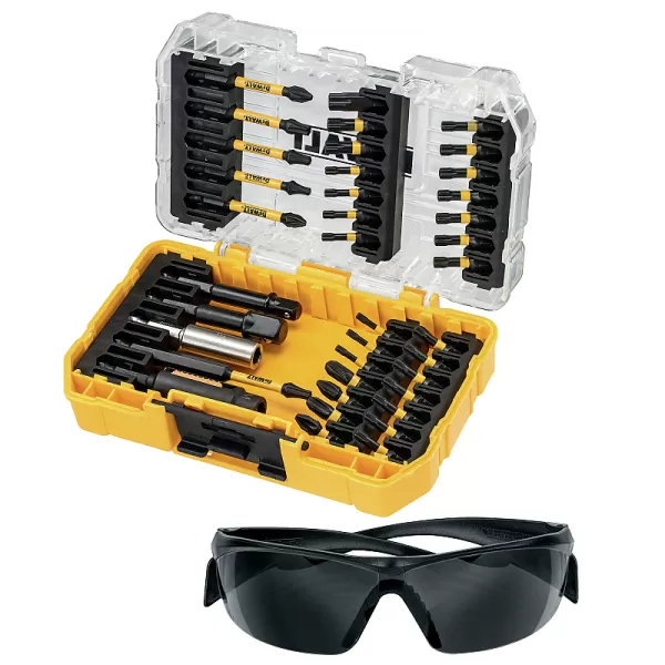 38dílná sada bitů a pracovních brýlí DeWALT DT70733T