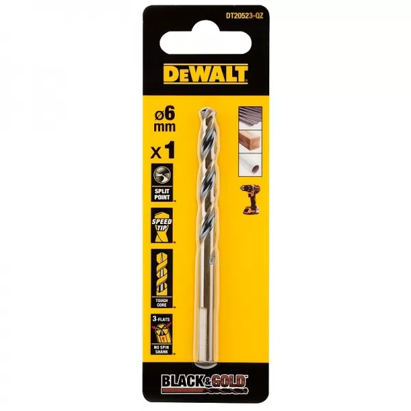Vrták do kovu 6 mm HSS-G Black&Gold DeWALT DT20522
