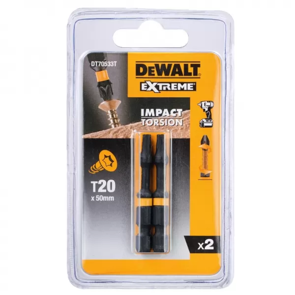 Sada Torsion bitů T20x50mm 2ks DeWALT DT70533T