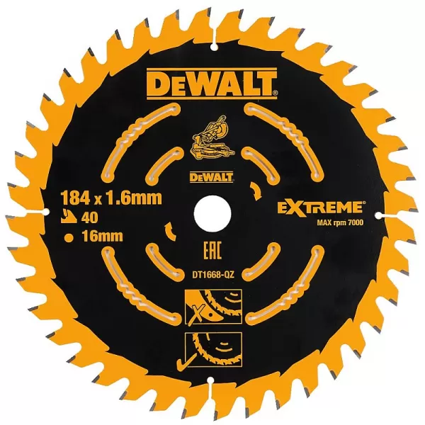 Pilový kotouč 184x16mm 40z ABT +7° DeWALT DT1668