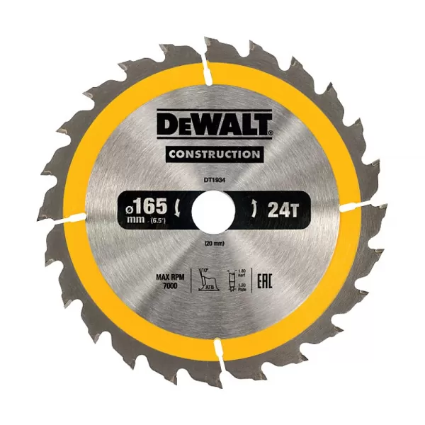 Pilový kotouč 165 x 20 mm 18z DeWALT DT1934