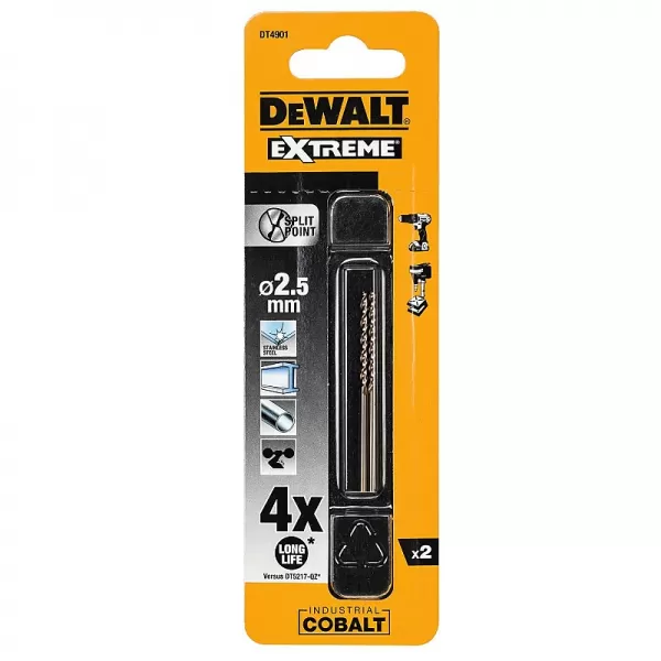 Vrták do kovu HSS-E COBALT 2,5x57mm (2ks) DeWALT DT4901