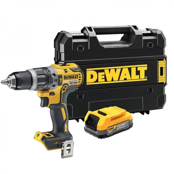 Aku bezuhlíková vrtačka s příklepem 18V 1x1,7Ah DeWALT POWERSTACK DCD796E1T