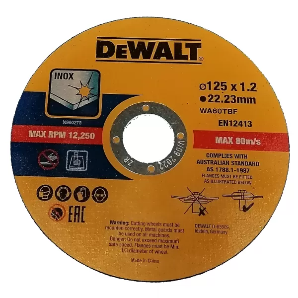 Řezný kotouč 125 x 1,2mm, 10ks DeWALT DT43922