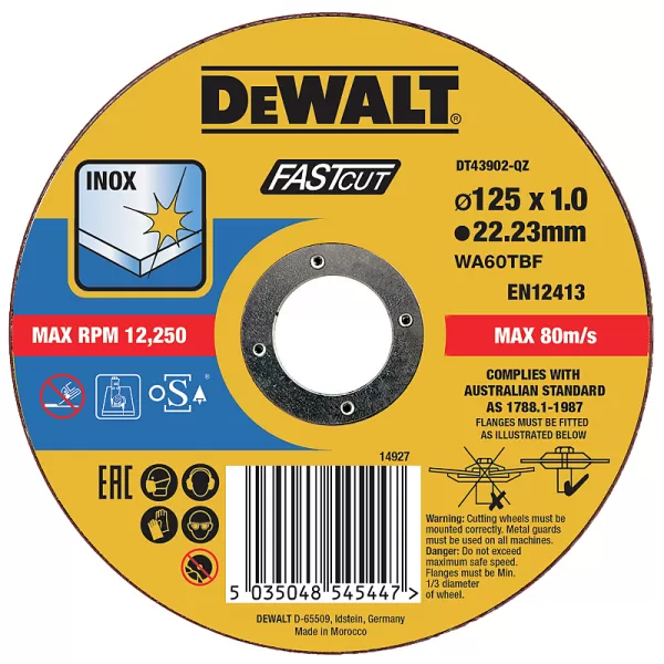 Řezný kotouč 125 x 1,0mm, typ 1 DeWALT DT43902
