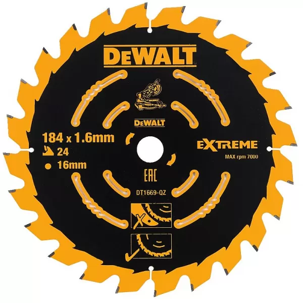 Pilový kotouč 184x16mm 24z ABT +7° DeWALT DT1669