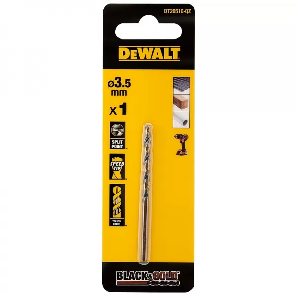 Vrták do kovu 3,5 mm HSS-G Black&Gold DeWALT DT20516
