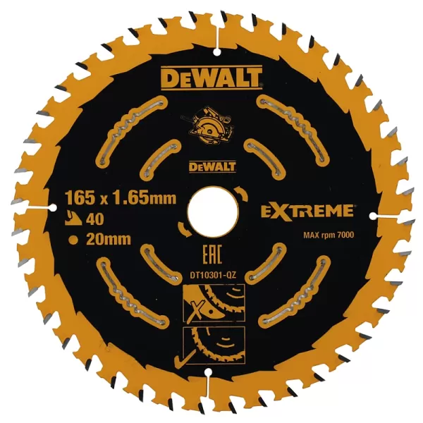 Pilový kotouč 165x20mm, 40 zubů DeWALT FLEXVOLT DT10301