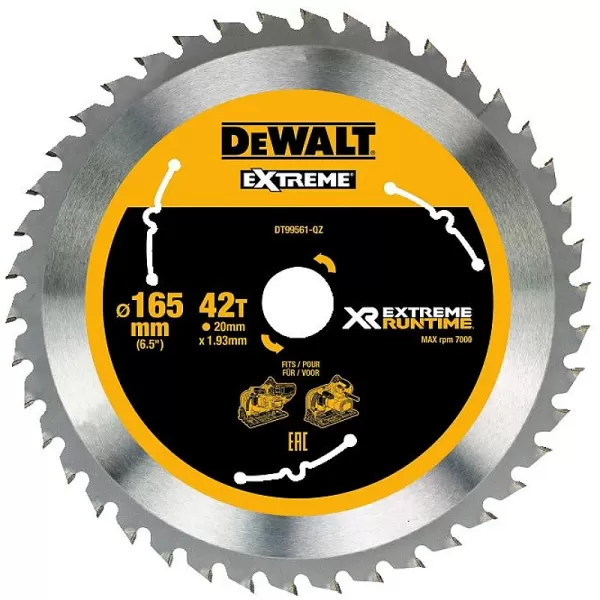 Pilový kotouč 165x20mm, 42 zubů DeWALT FLEXVOLT DT99561