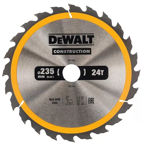 Pilový kotouč 235x30mm 24z ATB 20° DeWALT DT1954