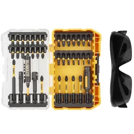 38dílná sada bitů a pracovních brýlí DeWALT DT70740T
