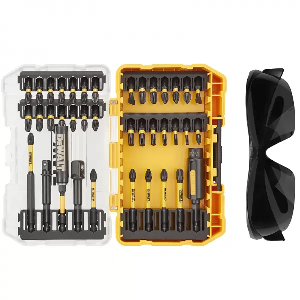 38dílná sada bitů a pracovních brýlí DeWALT DT70740T