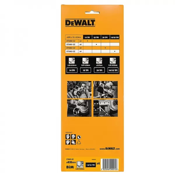 Bimetalový pilový pás 14/18 TPI pro DCS371 (4ks) DeWALT DT8463