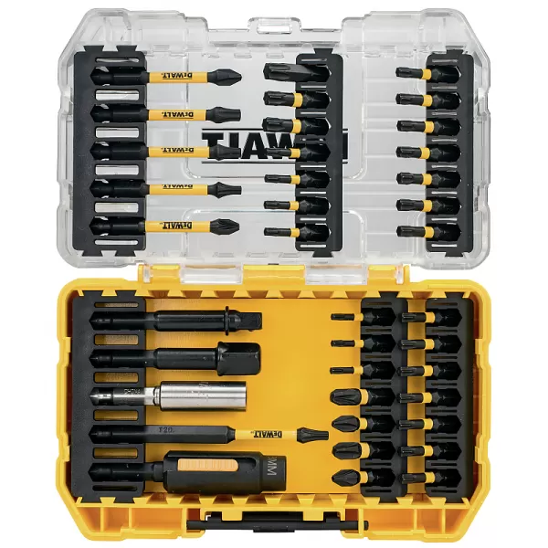 38dílná sada bitů a pracovních brýlí DeWALT DT70733T