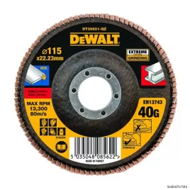 Brusný lamelový kotouč Extreme na kov plochý 125x22,2mm x 80G Jumbo Typ 27 DeWALT DT30622