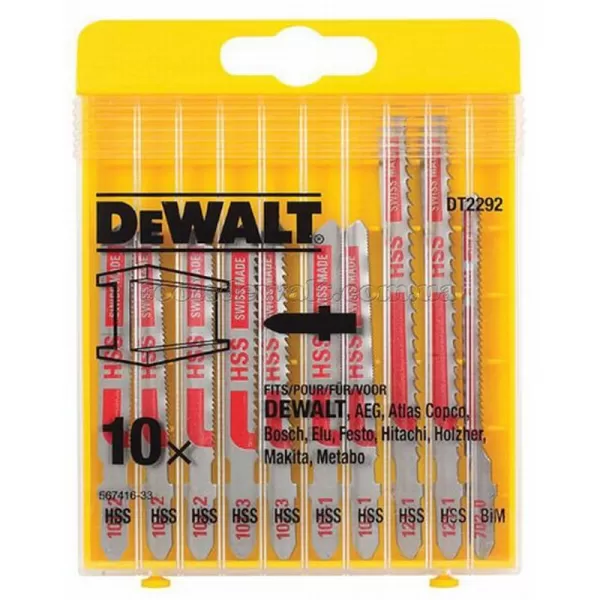 10-ti dílná sada pilových plátků na kov pro přímočaré pily DeWALT DT2292