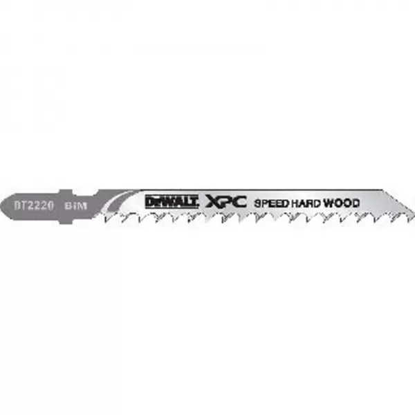 Pilový plátek na tvrdé dřevo a plasty do 60mm rychlý řez pro přímočaré pily 100mm 3ks DeWALT DT2220