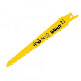 Pilový plátek demoliční na dřevo hladký a obloukový řez pro aku mečové pily 152mm 5ks DeWALT DT2344