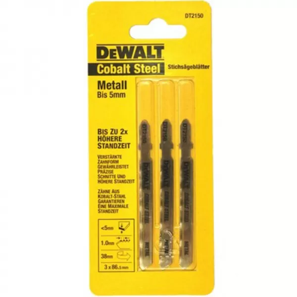 Pilový plátek Extreme na kovy do 3mm pro přímočaré pily 86mm 3ks DeWALT DT2150