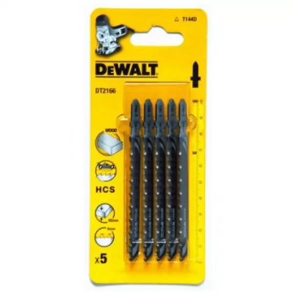 Pilový plátek na dřevo do 60mm rychlý řez pro přímočaré pily 100mm 5ks DeWALT DT2166