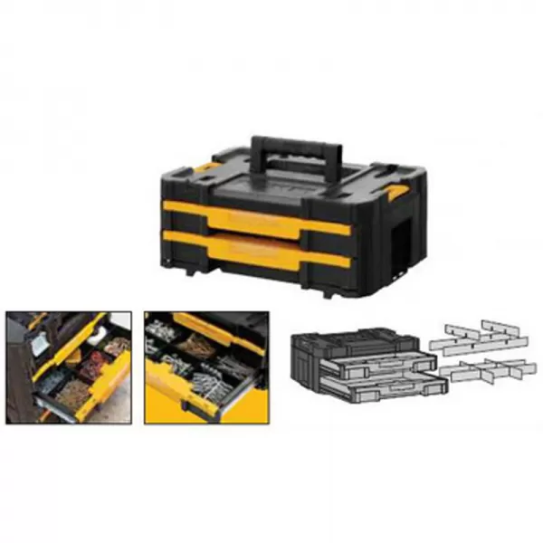 Box na nářadí se 2 zásuvkami 8l TSTAK Box IV DeWALT DWST1-70706