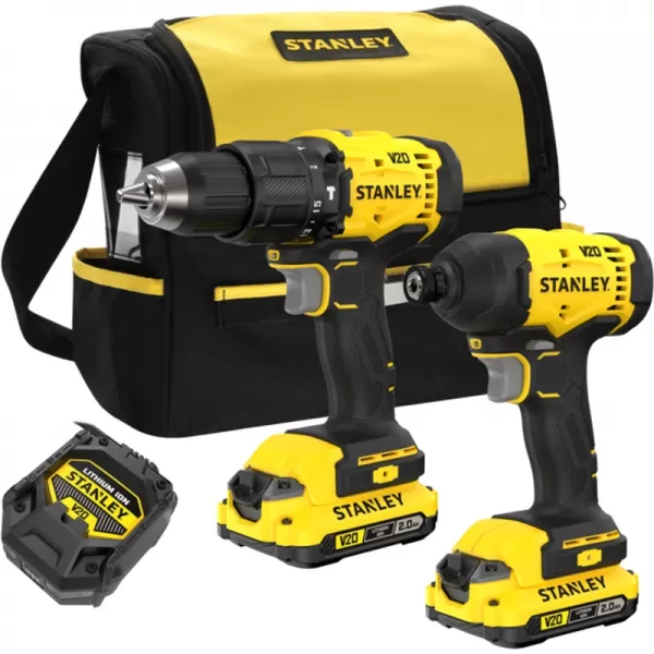 Kombo sada aku nářadí V20 18V 2x2,0 Ah, brašna Stanley FatMax SFMCK200D2S