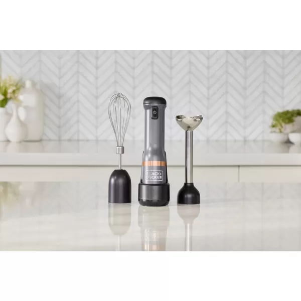 Aku tyčový mixér 7,2V 1x2,0Ah + šlehač - šedý Black&Decker BCKM1012KG