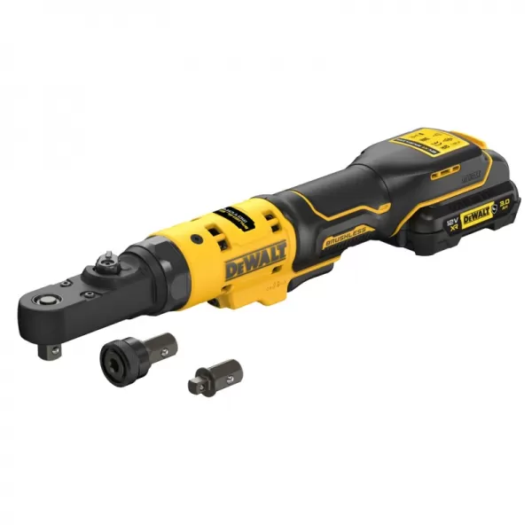 Aku ráčna s 1/4’’+ 3/8” čtvercovou výměnnou hlavou a s 1/4” Hex výměnnou hlavou 12V 2x3,0Ah DeWALT DCF500L2G