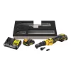 Aku ráčna s 1/4’’+ 3/8” čtvercovou výměnnou hlavou a s 1/4” Hex výměnnou hlavou 12V 2x3,0Ah DeWALT DCF500L2G