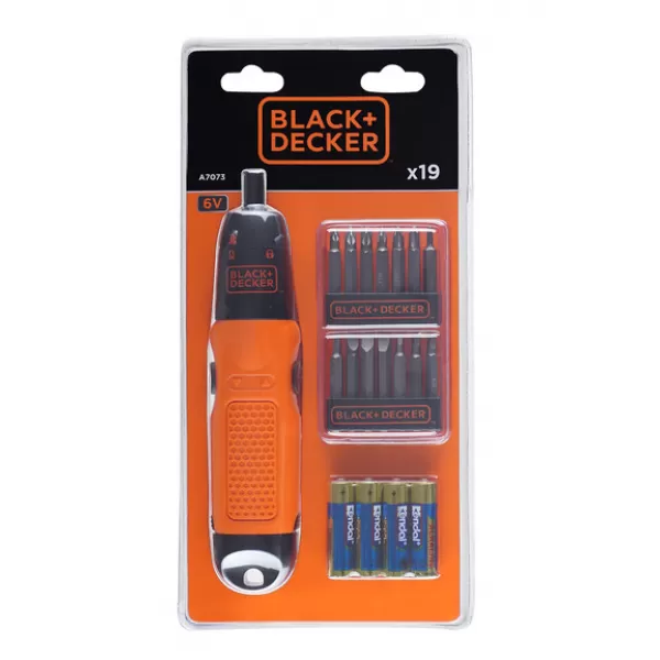 Sada 19ks s aku šroubovákem Alkaline Black&Decker A7073